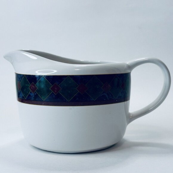 Pfaltzgraff Amalfi Classic Gravy Boat Navy, Burgundy & Dark Green Design VINTAGE - Picture 3 of 10